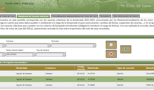 Portal Informativo batidas de caza. Castilla y León