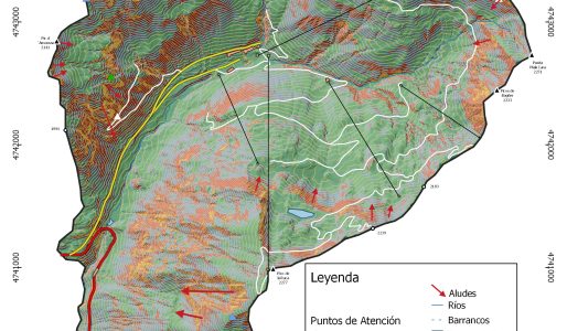 Mapa Terreno Aludes Valle de Astún